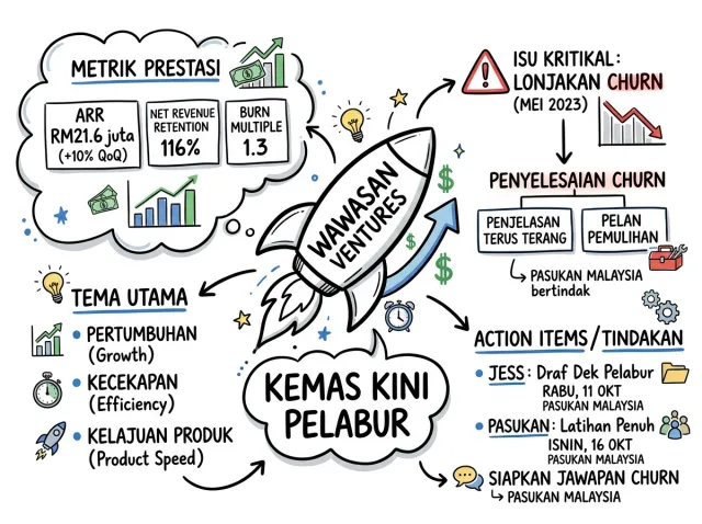 Visual Note yang dibina daripada mesyuarat sebenar